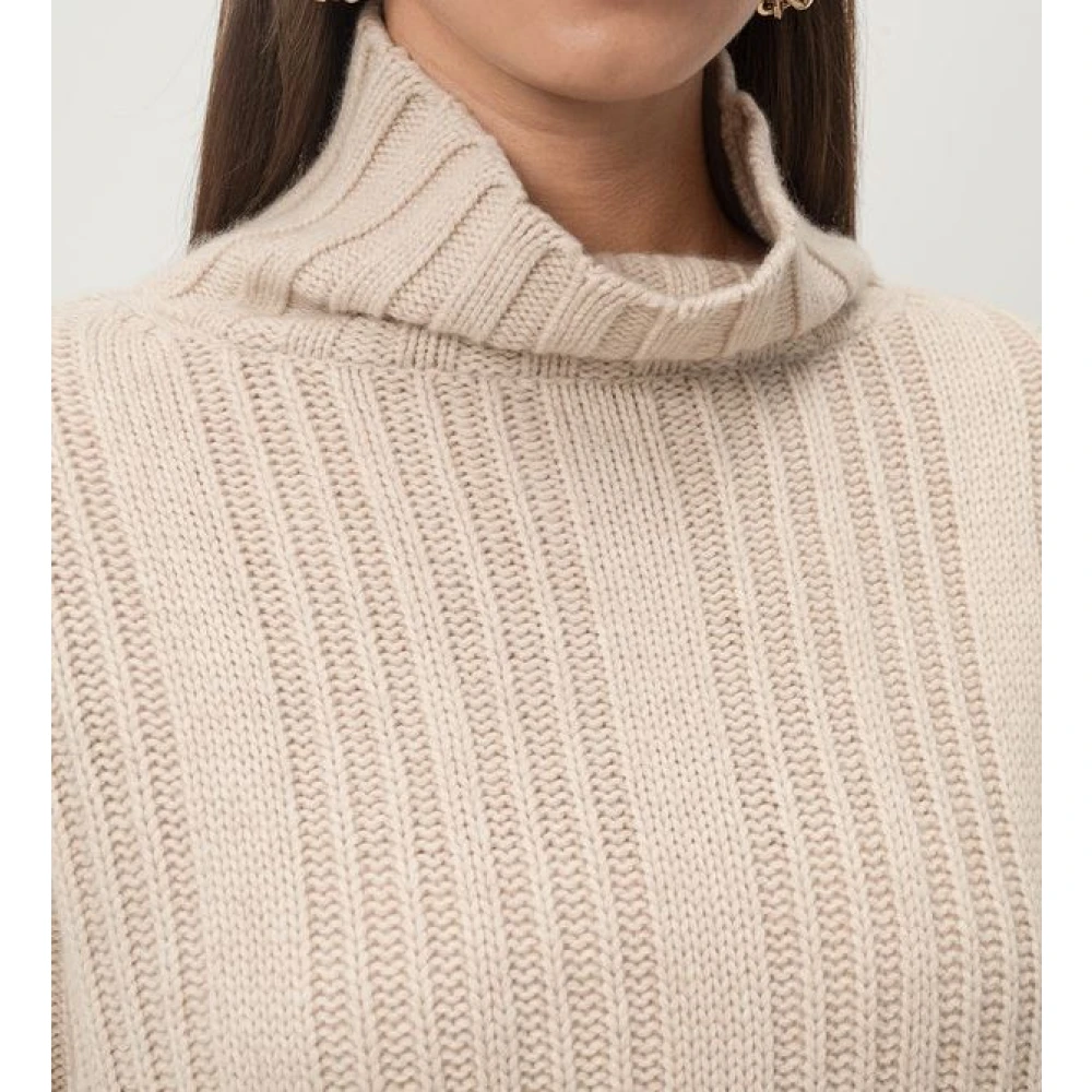 Max Mara Oversized geribbelde coltrui trui Brown Dames