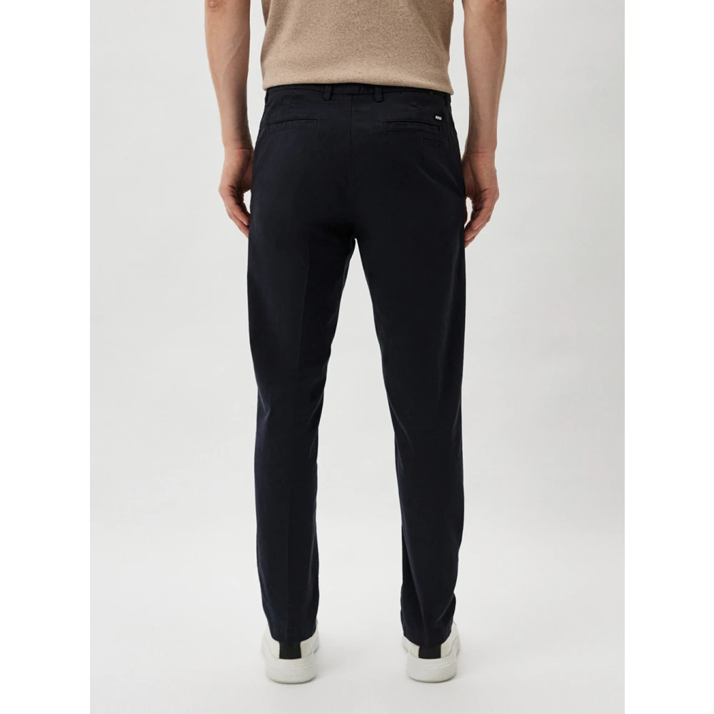 Hugo Boss Blauwe Chino Broek Katoen Elastaan Blue Heren