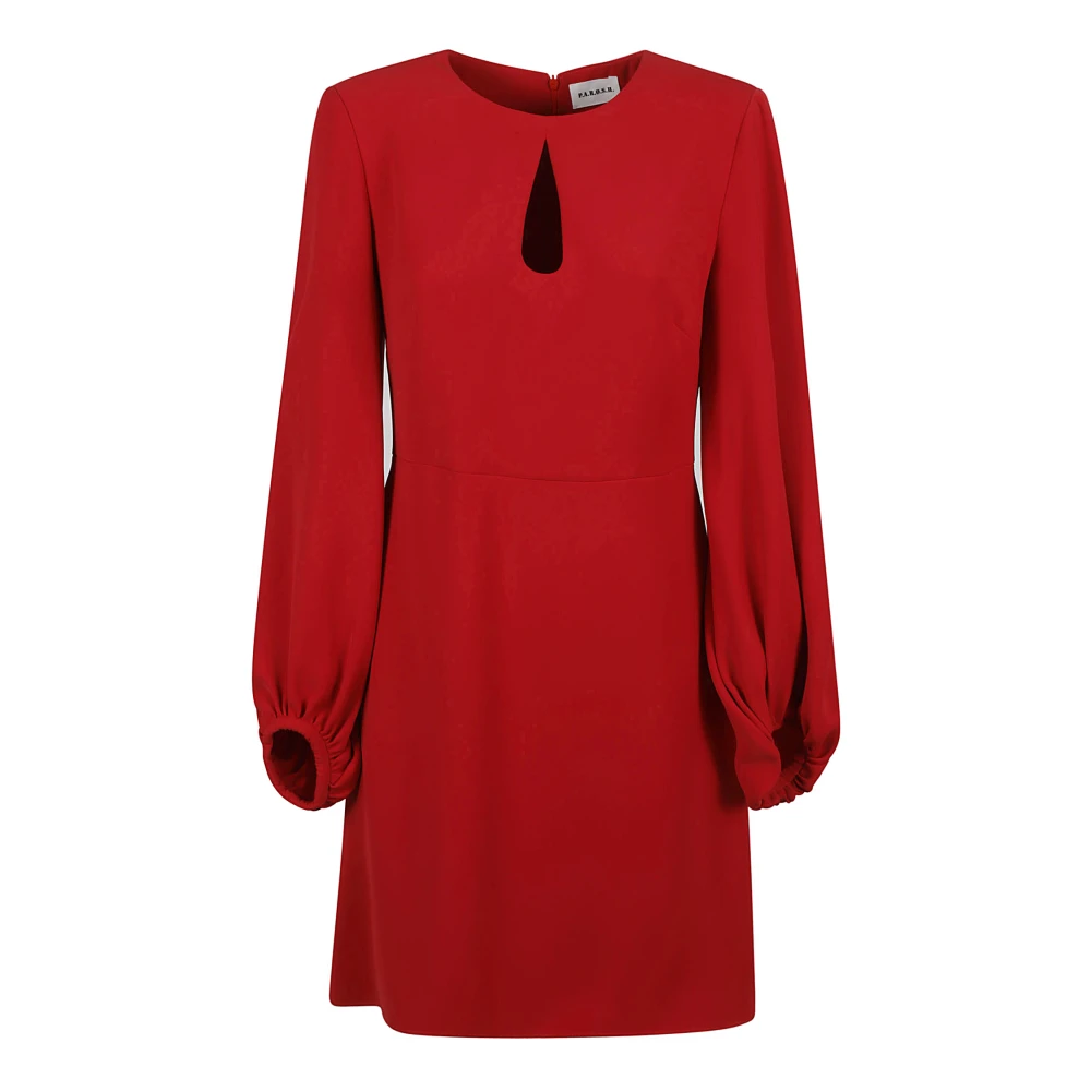 P.a.r.o.s.h. Rode Shift Jurk met Ballonmouwen Red Dames