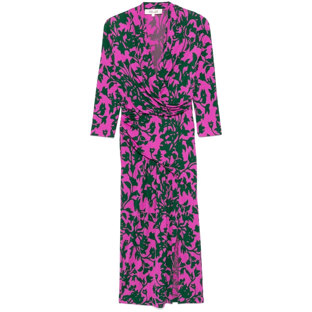 Diane Von Furstenberg Bloemenprint Gedrapeerde Jurk Multicolor Dames