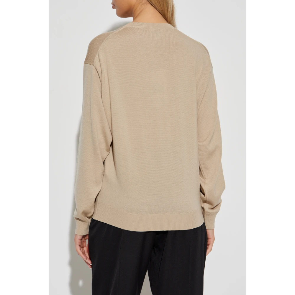 Kenzo Wollen trui met patch Beige Dames