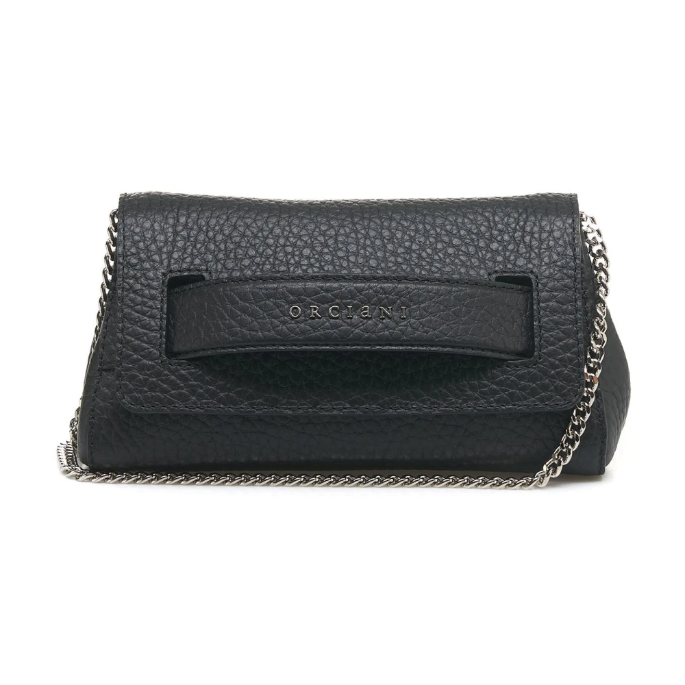 Orciani Damski Czarny Torebki, Kobieta, One Size, Czarna Mini Torebka Skórzana Nappa