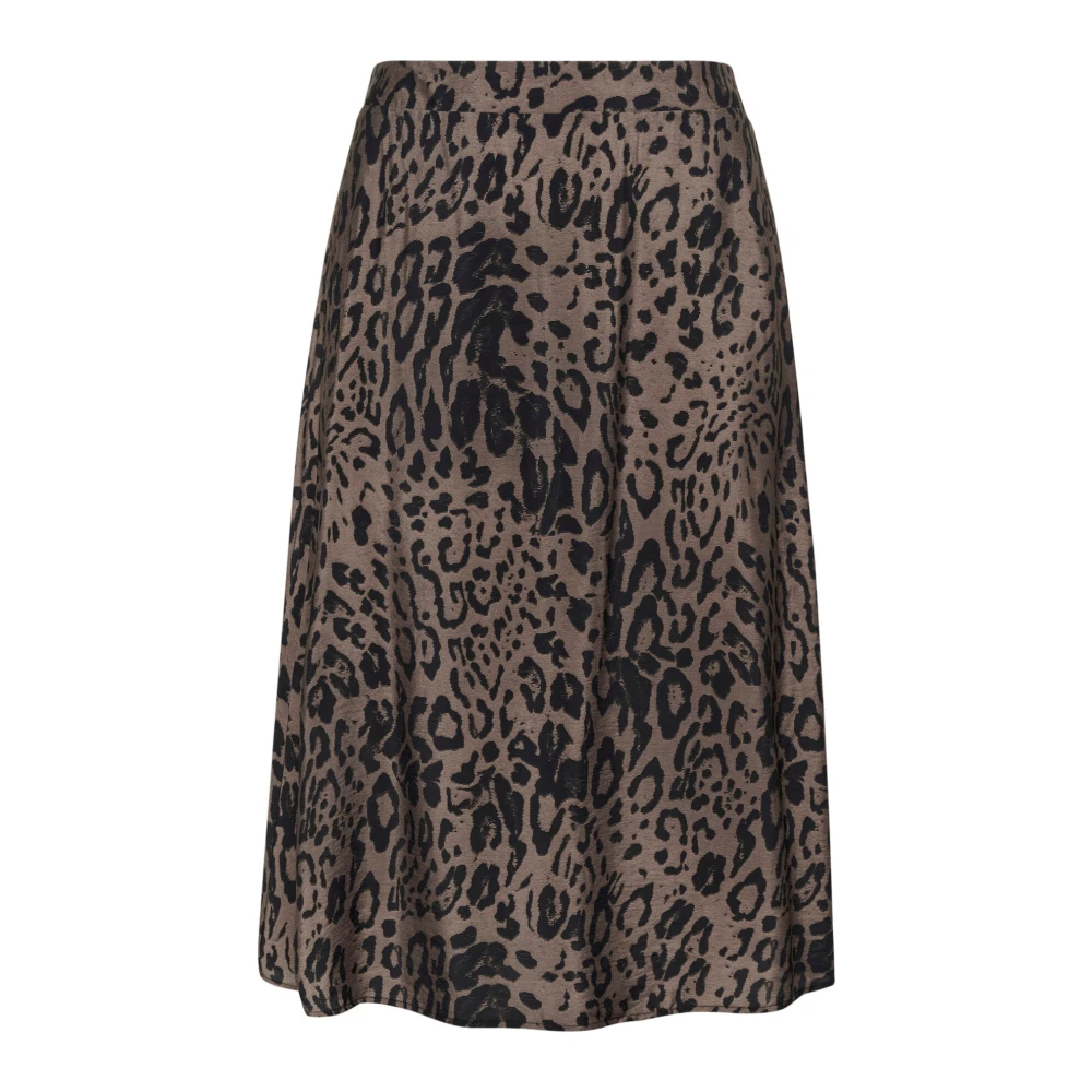Kaffe Curve Luipaardprint A-lijn Rok Brown Dames