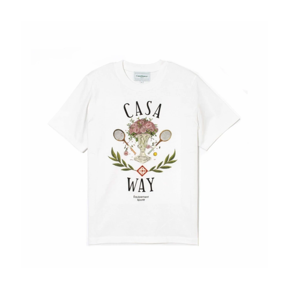 Casablanca Tryckt Logotyp T-shirt - Vit White, Herr