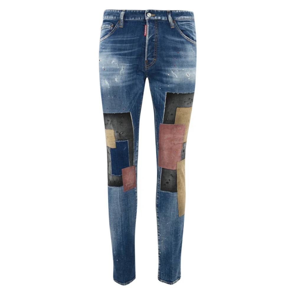 Dsquared2 Blauwe Denim Skinny Broek Blue Heren