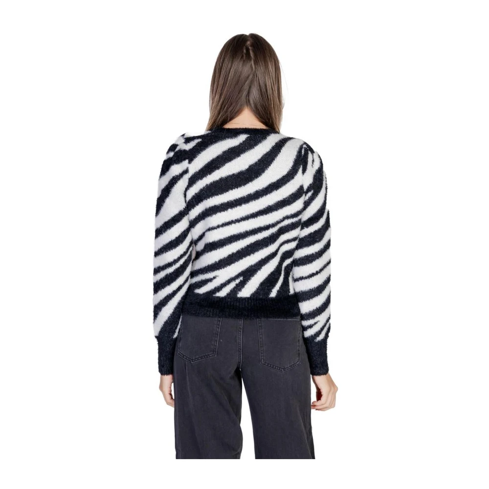 Only Zwarte Gebreide Trui Nylon-Acryl Mix Black Dames
