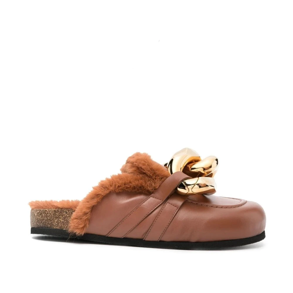 JW Anderson, Skor, Dam, 36 EU, Läder, Casual Loafers med Syntetisk Päls