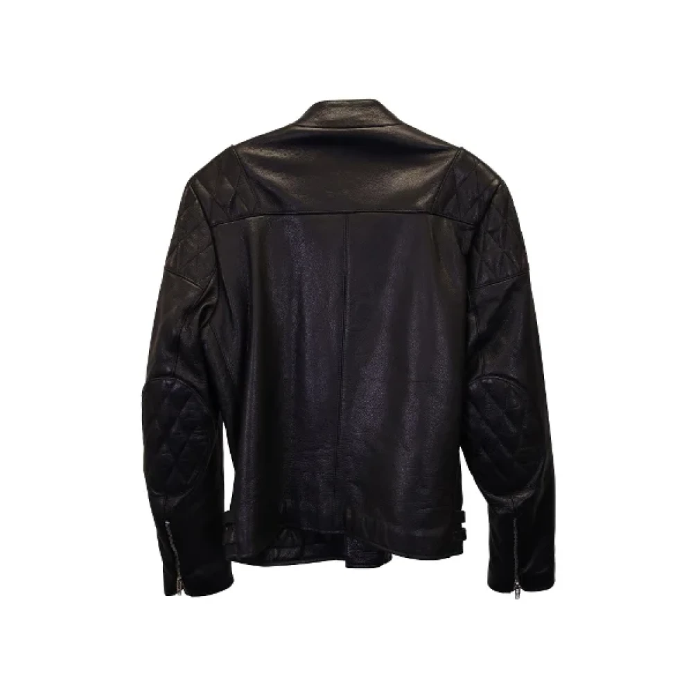 Alexander McQueen Pre-owned Leather outerwear Black Heren