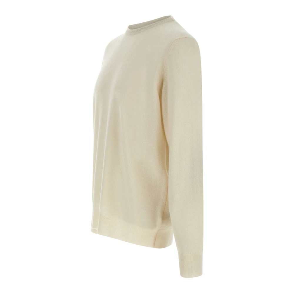 Kangra Kasjmier Crew Neck Sweater Wit White Heren
