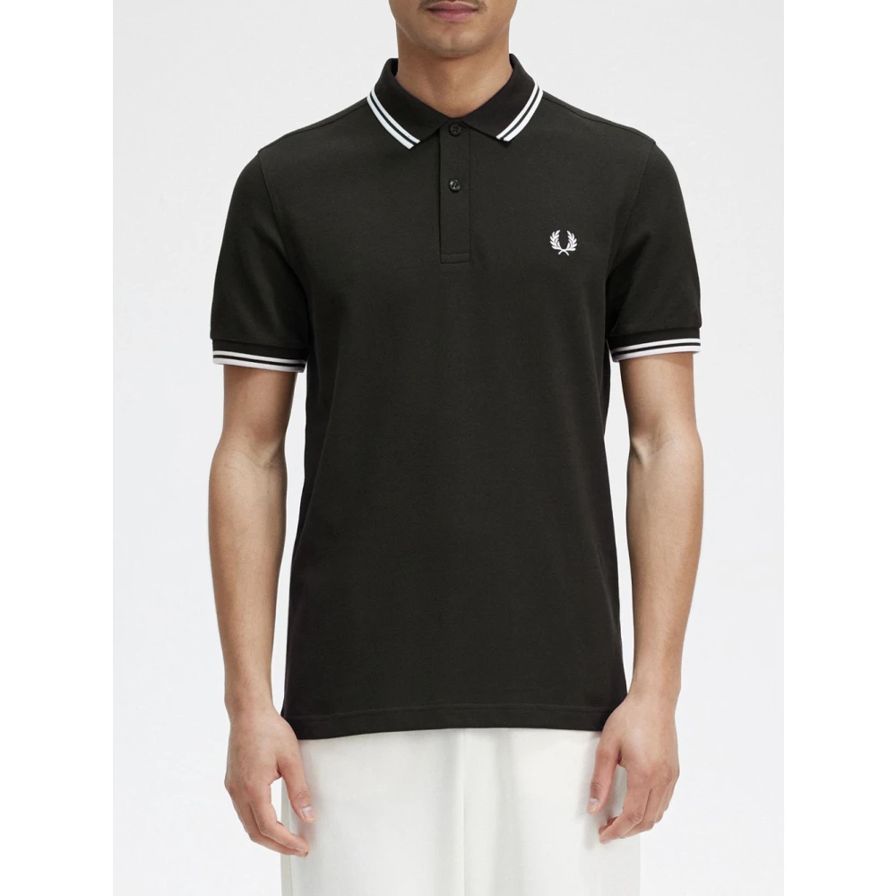 Fred Perry Groen Nacht Wit Sneeuw Katoen Polo Green Heren