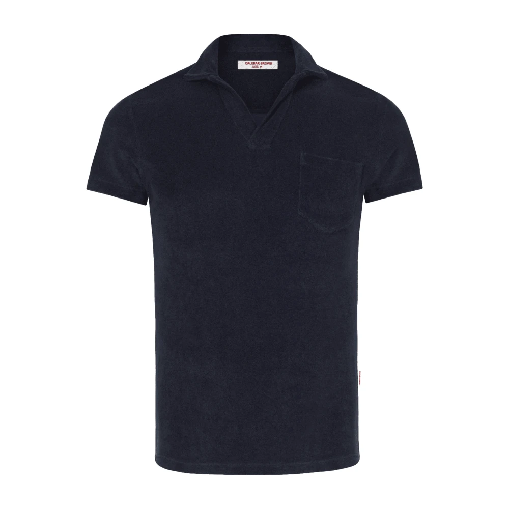 Orlebar Brown Navy Badstof Polo Shirt Blue Heren