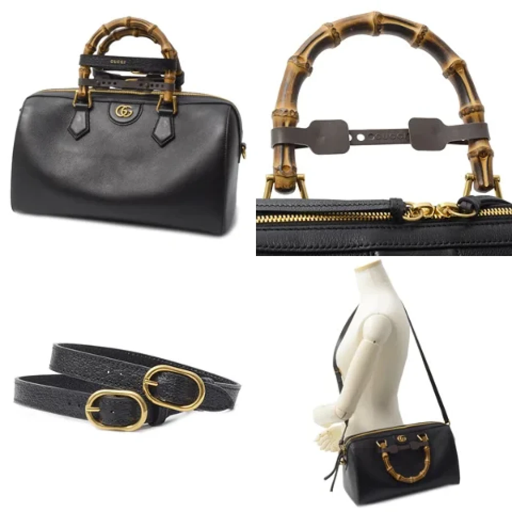 Gucci Vintage Pre-owned Leather handbags Black Dames