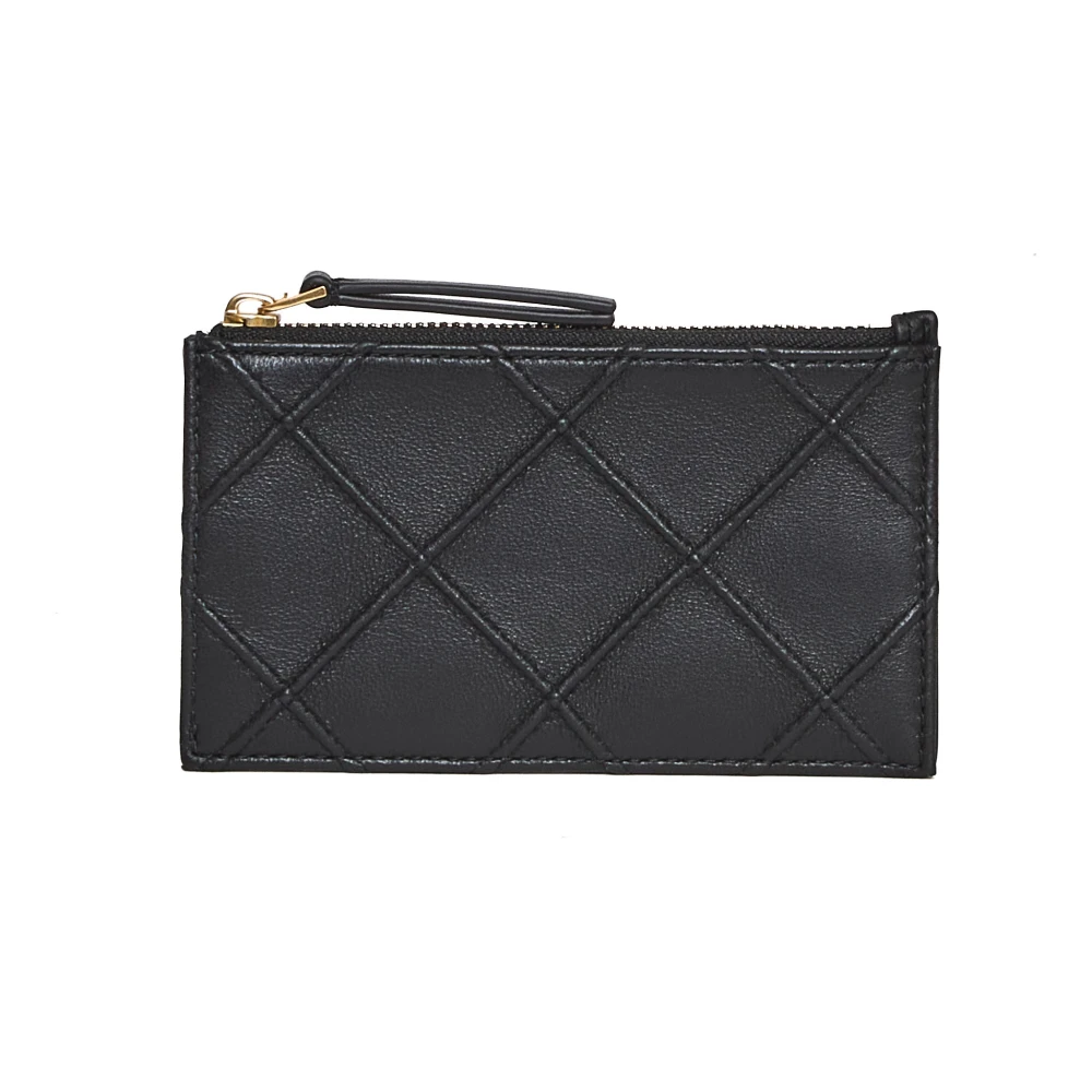 Tory Burch Women's Black Wallets & Cardholders, One Size, Fleming Soft Zip Card Case