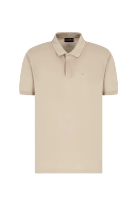 Beige Bomull Jersey Polo Skjorta