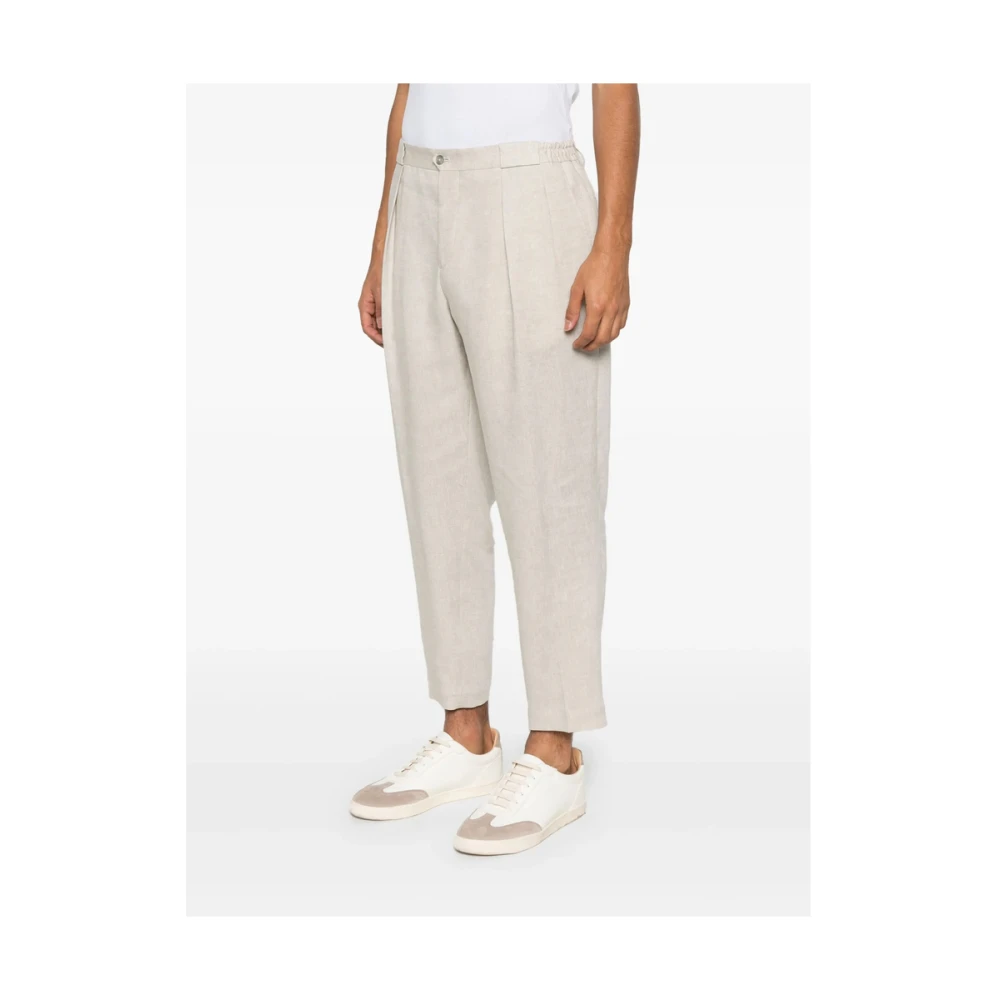 Briglia Beige Broek met Elastische Tailleband White Heren