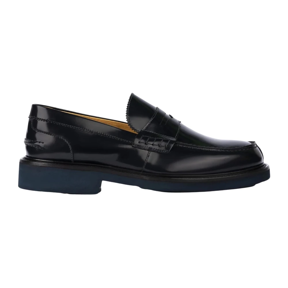 Exton Blå Läder Loafers Blue, Herr