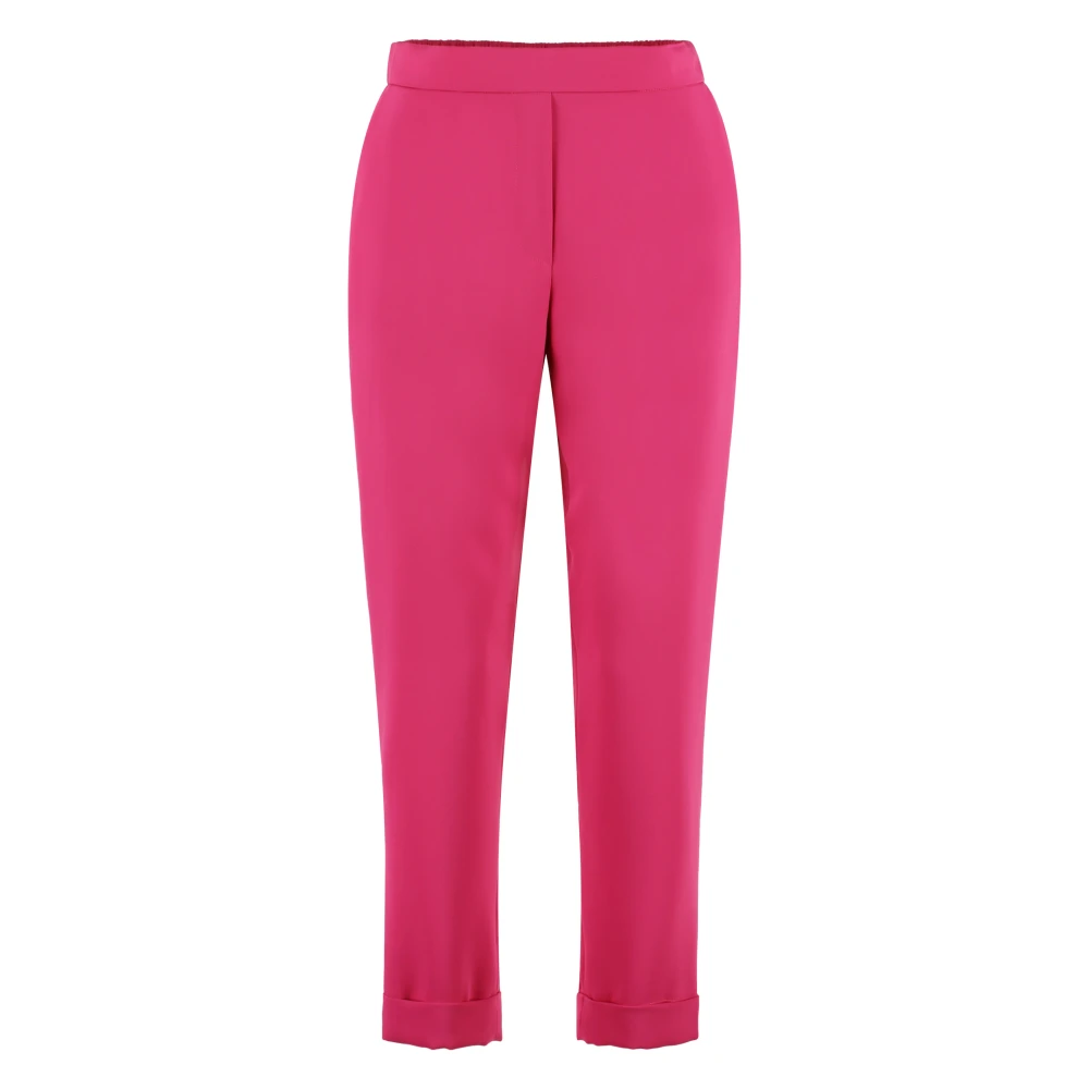 P.a.r.o.s.h. Crêpe Broek met Elastische Tailleband Pink Dames