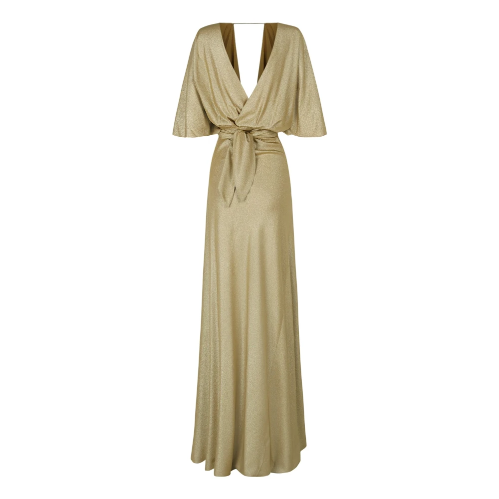 Cortana Martina Zijden Metallic Gouden Jurk Yellow Dames