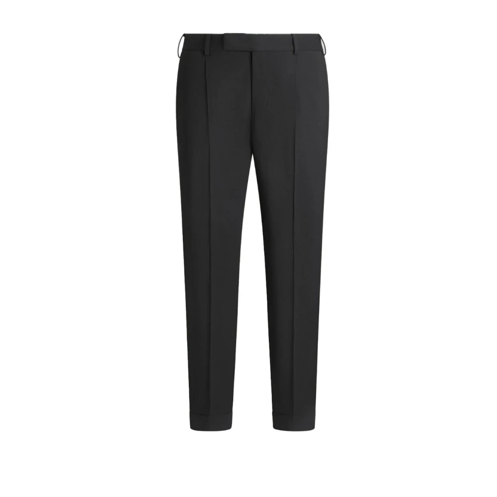 PT Torino Relaxte wollen broek enkel lengte Black Heren