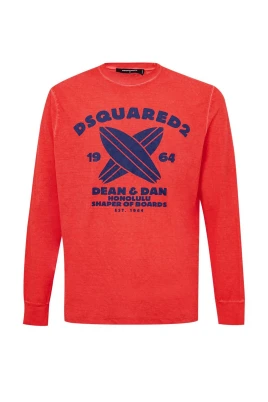 Röd bomulls-T-shirt
