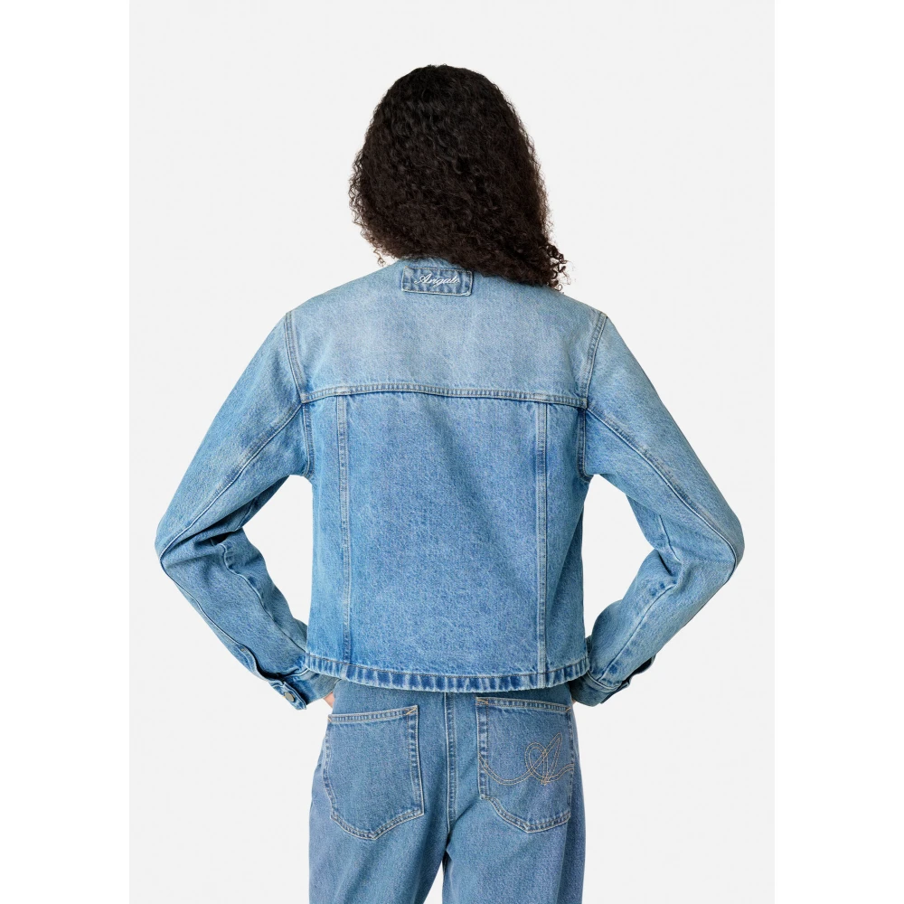 Axel Arigato Deia Collarless Jacket Blue Dames
