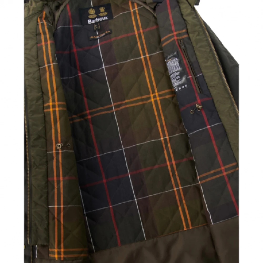 Barbour Gewaxte parka met afneembare capuchon en gewatteerde voering Green Dames
