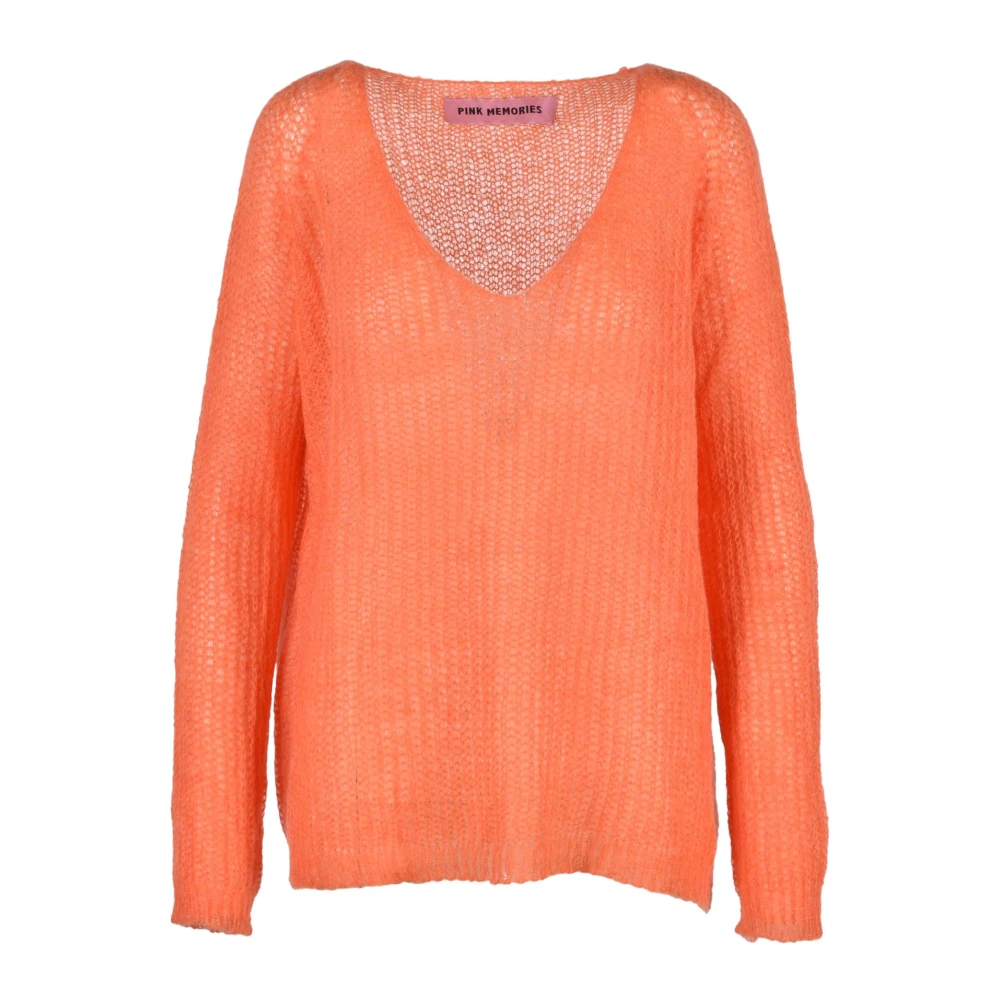 Pink Memories Zachte Gebreide Trui Orange Dames