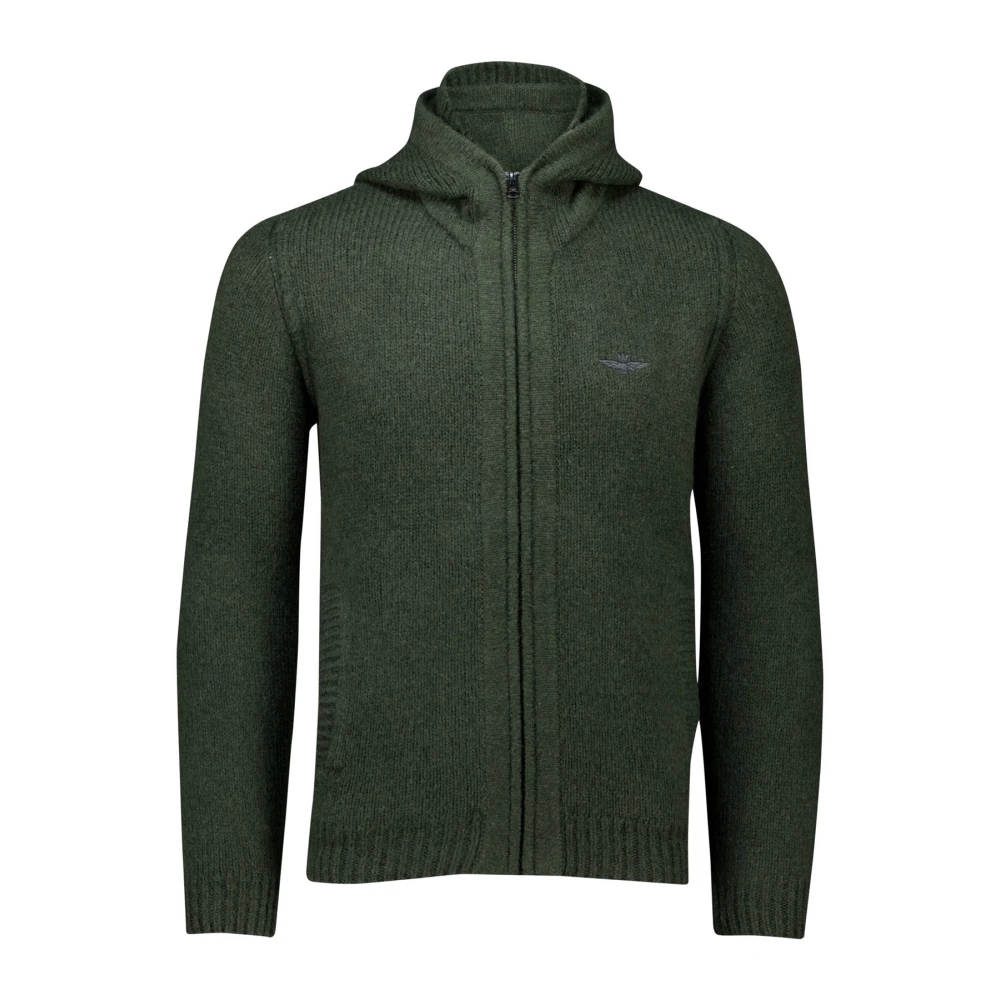 Aeronautica militare Groene hoodie met rits Green Heren