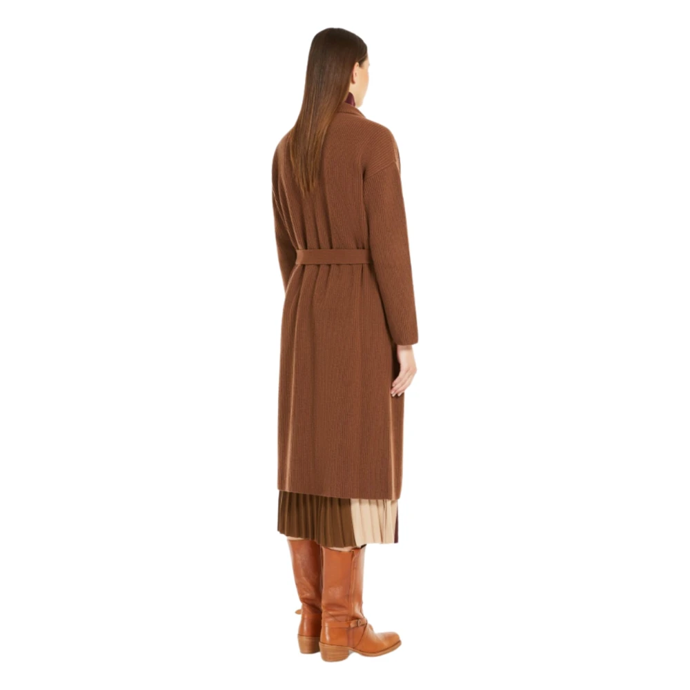 Max Mara Weekend Bruine Oversized Wollen Vest Brown Dames