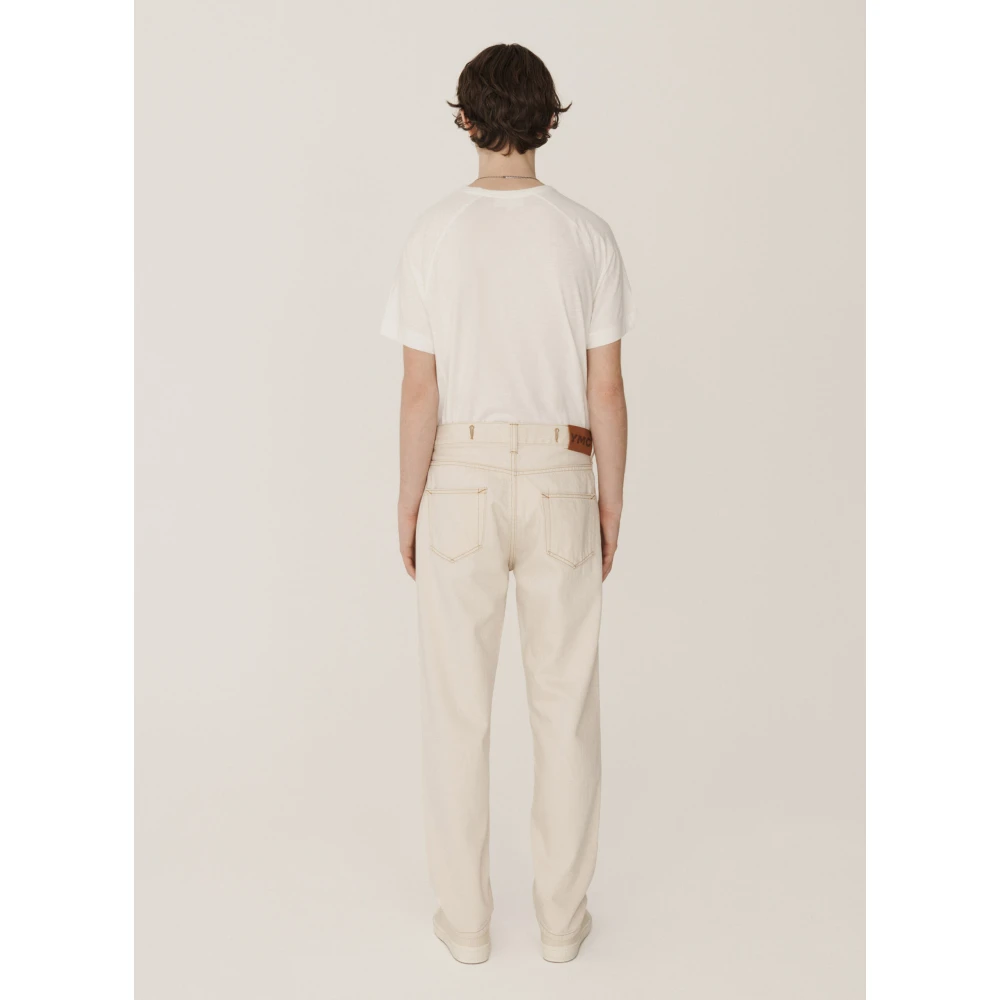 YMC You Must Create Gescheurde Denim Jeans Beige Heren
