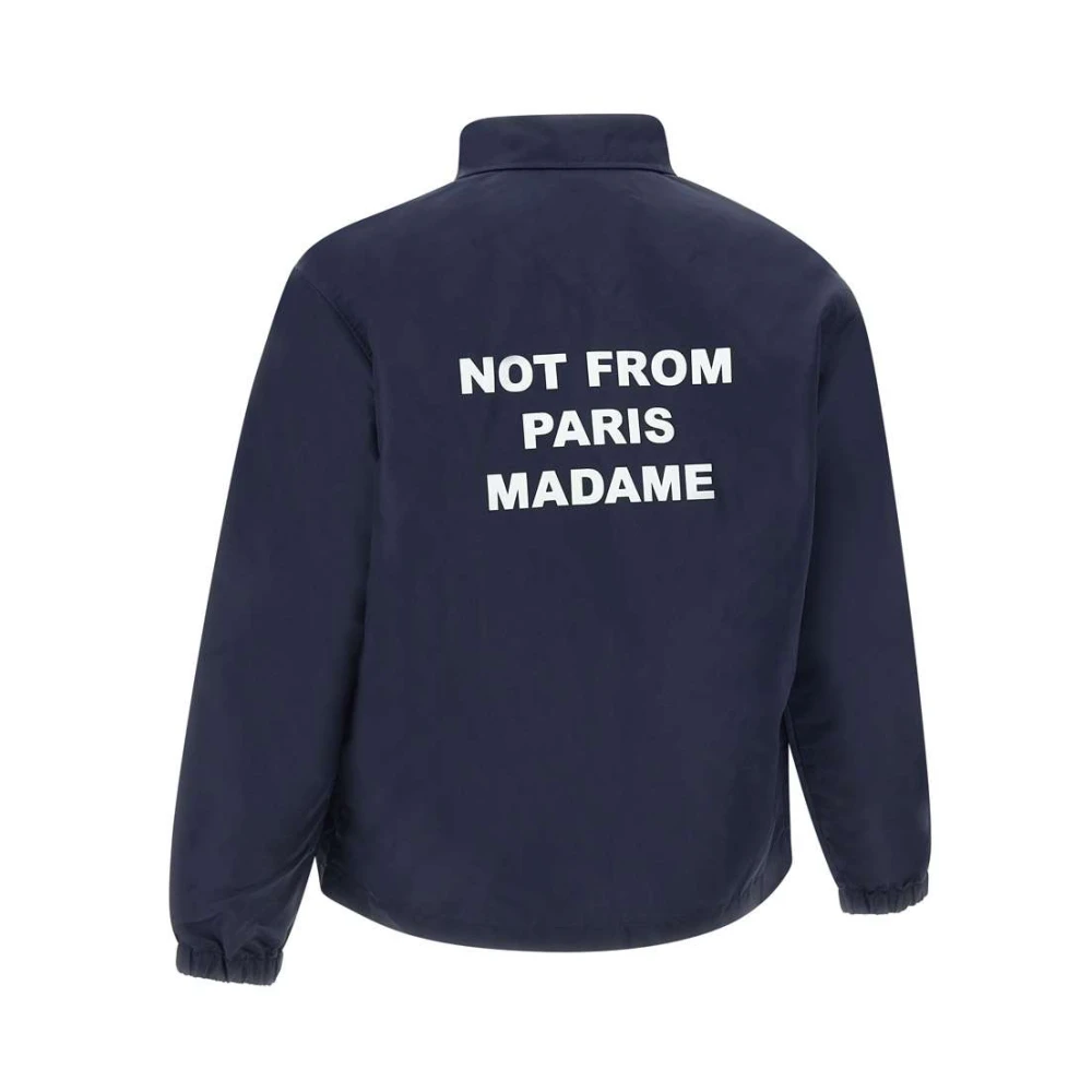 Drole de Monsieur Blauwe waterafstotende jas met slogan Blue Heren