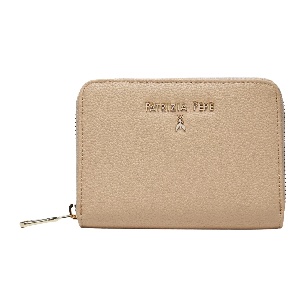 PATRIZIA PEPE Beige Zip Around Portemonnee met Fly Details Beige Dames