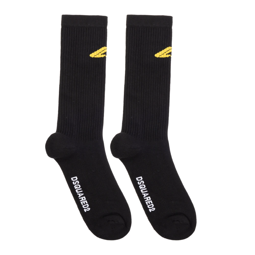 Dsquared2 Katoenen sokken met logo Black Heren