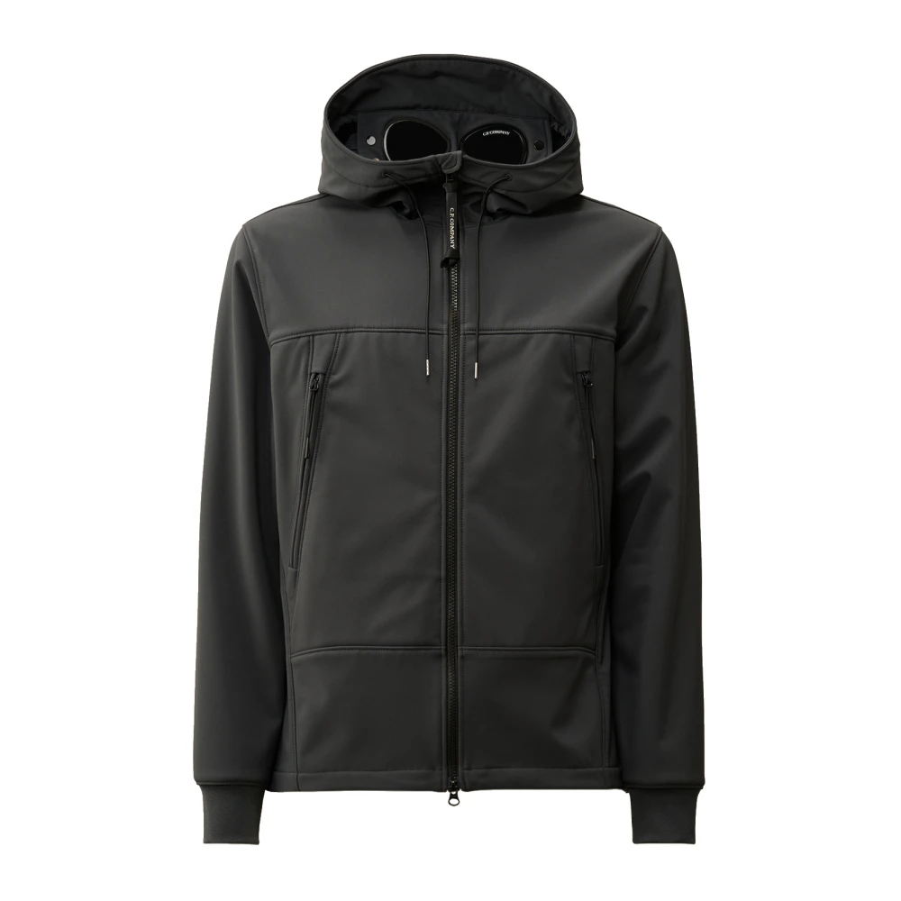 C.P. Company Goggle jack in softshell stretchstof Black Heren