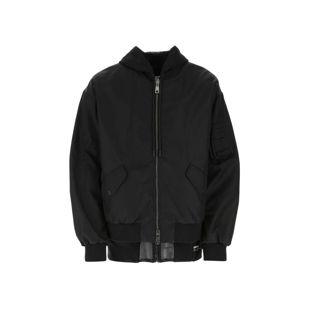 Dolce & Gabbana Stijlvolle Zwarte Nylon Bomberjack Black Heren