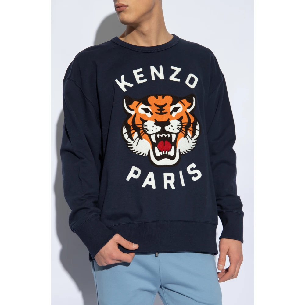 Kenzo Sweatshirt met logo Blue Heren