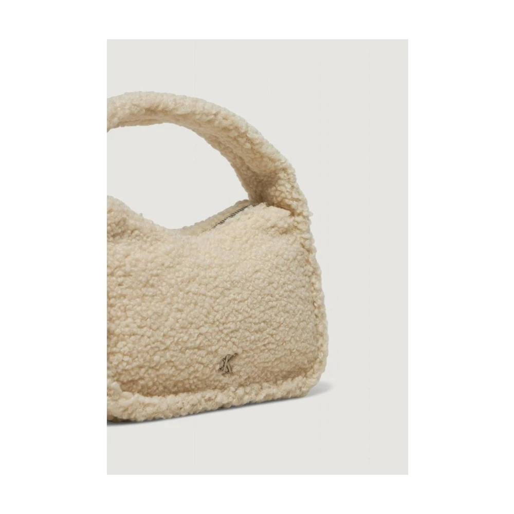 Calvin Klein Jeans Sherpa Mini Zip Eco-Vriendelijke Handtas Beige Dames