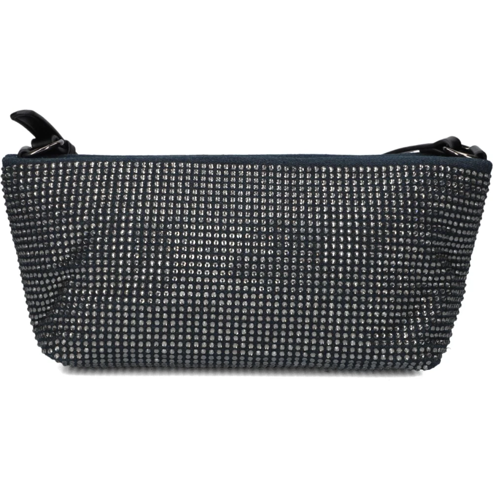 Hvisk Denim Versierde Schoudertas Blue Dames