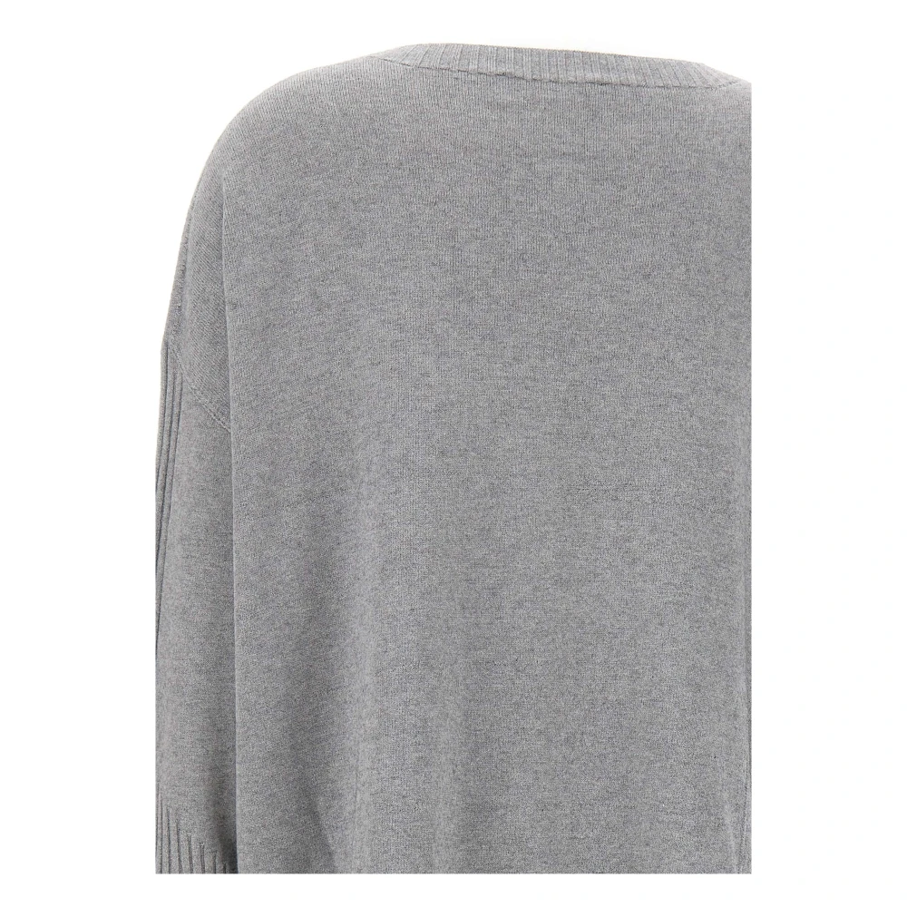 Kaos Grijze Angora Blend Dames Trui Gray Dames