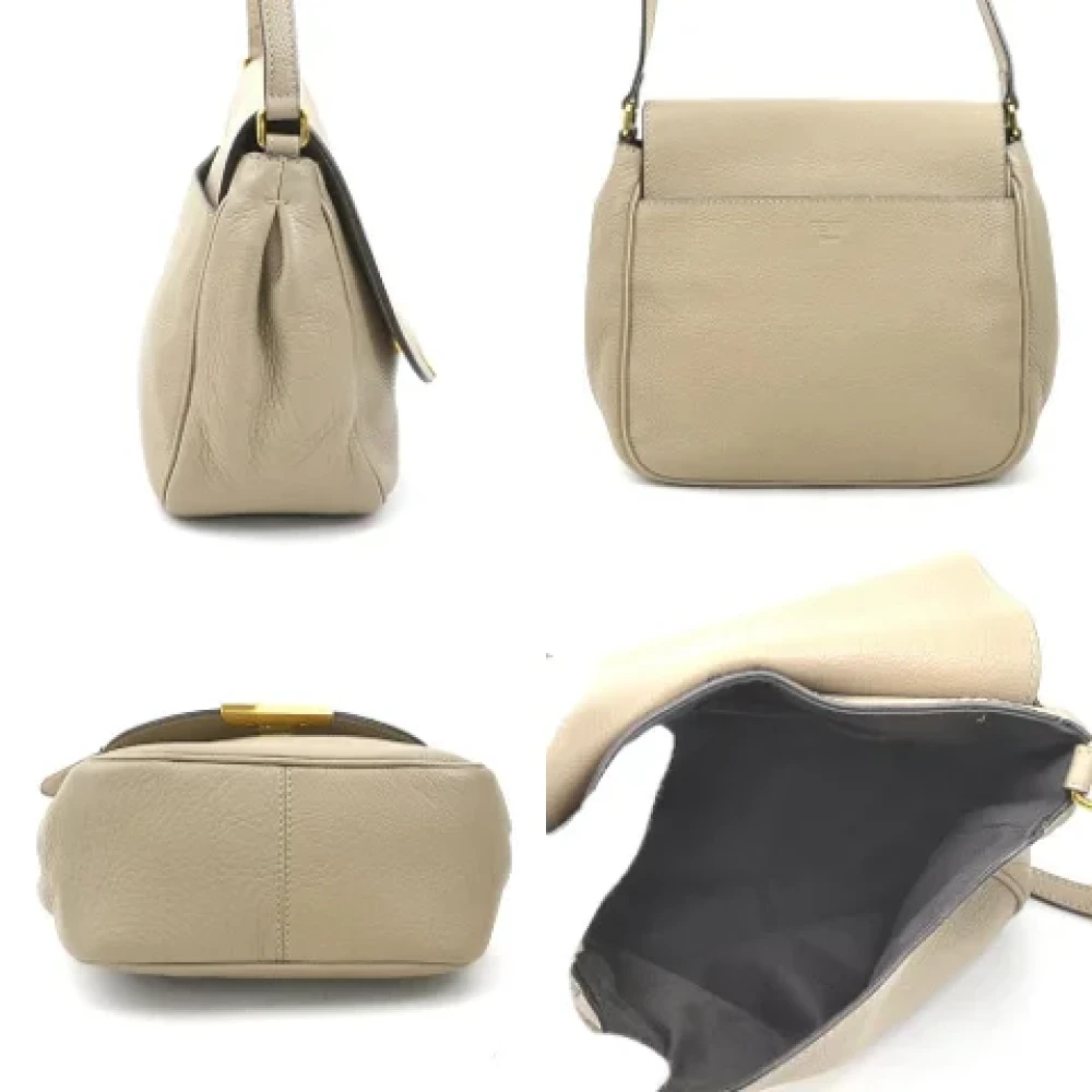 Fendi Vintage Pre-owned Leather fendi-bags Beige Dames