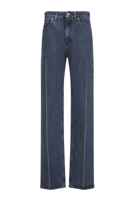 Högmidjade, vida denimbyxor