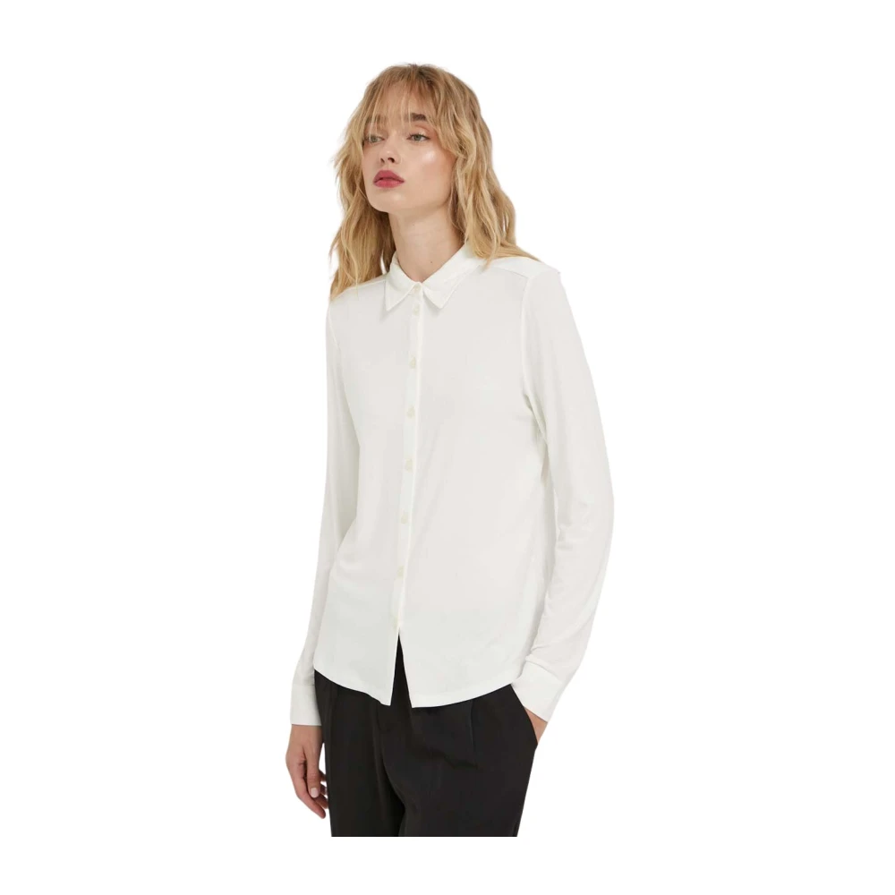 Marc O'polo Jersey-Blouse, Long Sleeve, Collar,, Off White - Bild 4
