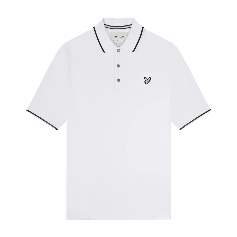 Lyle & Scott Pique Tipped Polo Shirt White Heren