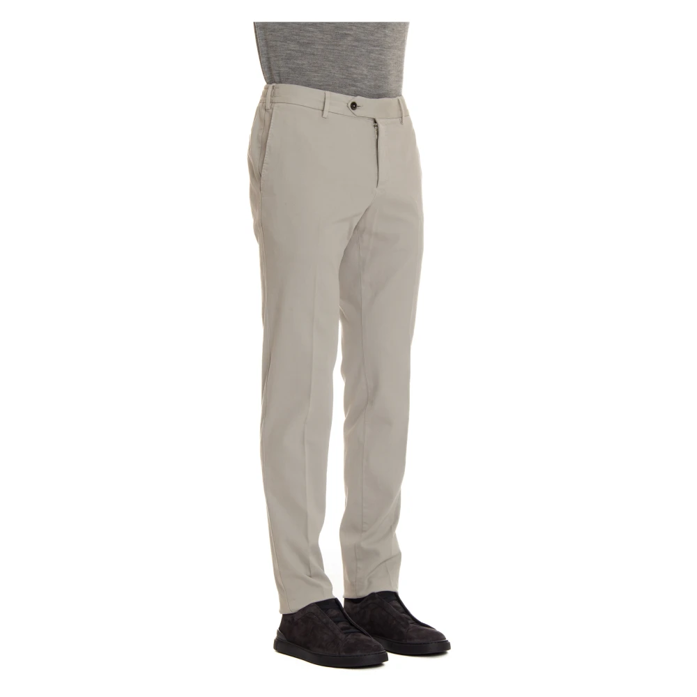 PT Torino Grijze Katoen-Kasjmier Slim Fit Jogger Beige Heren