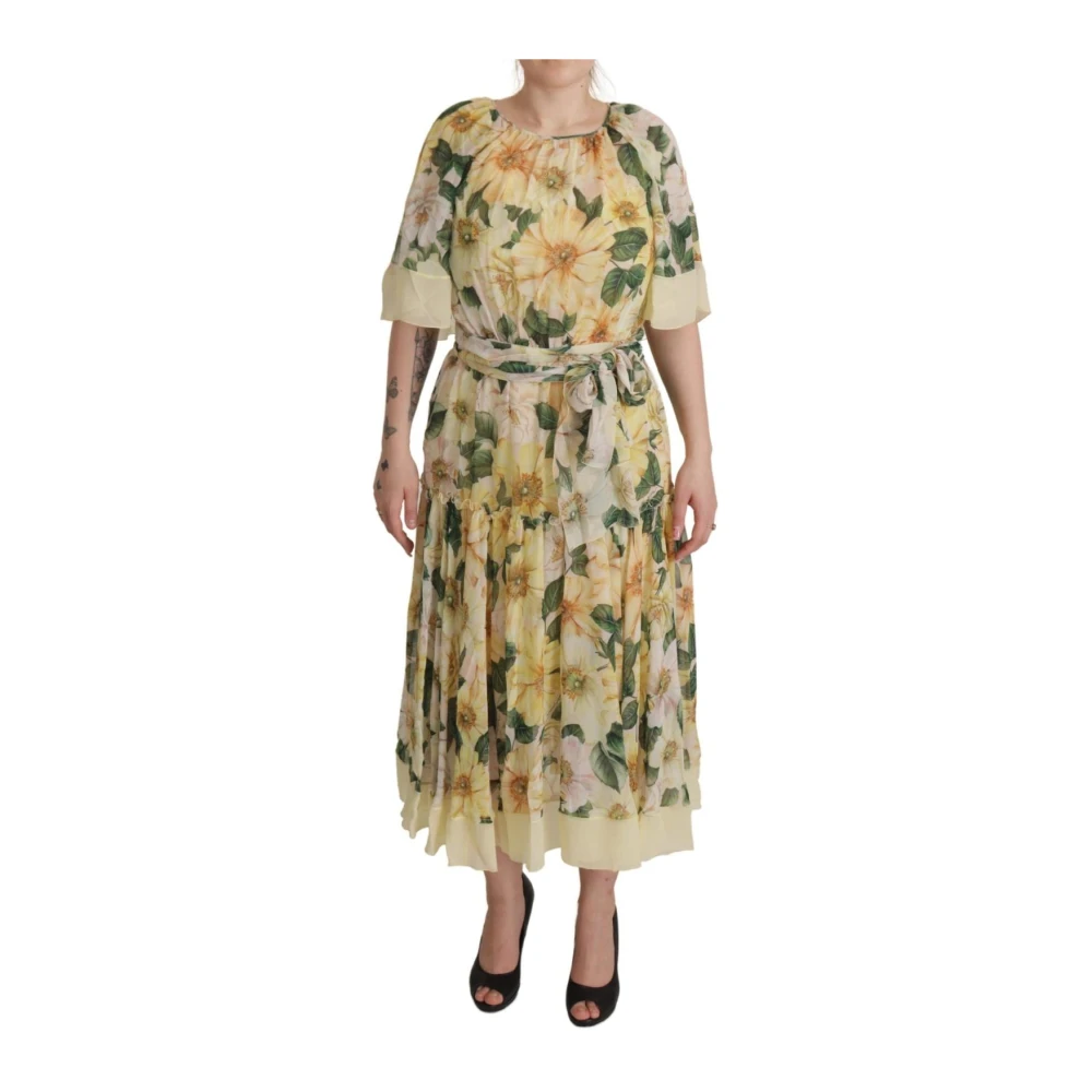 Dolce & Gabbana Women's Floral Print Silk Midi Dress