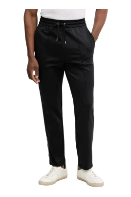 Contrast Piping Stretch Nylon Track Pants