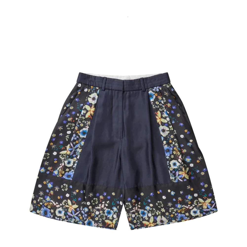 Munthe Zijden Bloemenprint Shorts Black Dames