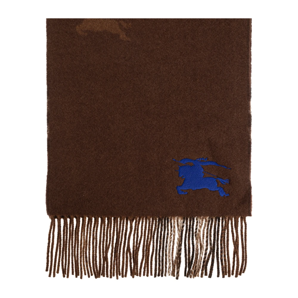 Burberry Men's Brown Winter Scarves, One Size, Reversible Ekd Check Cashmere Scarf