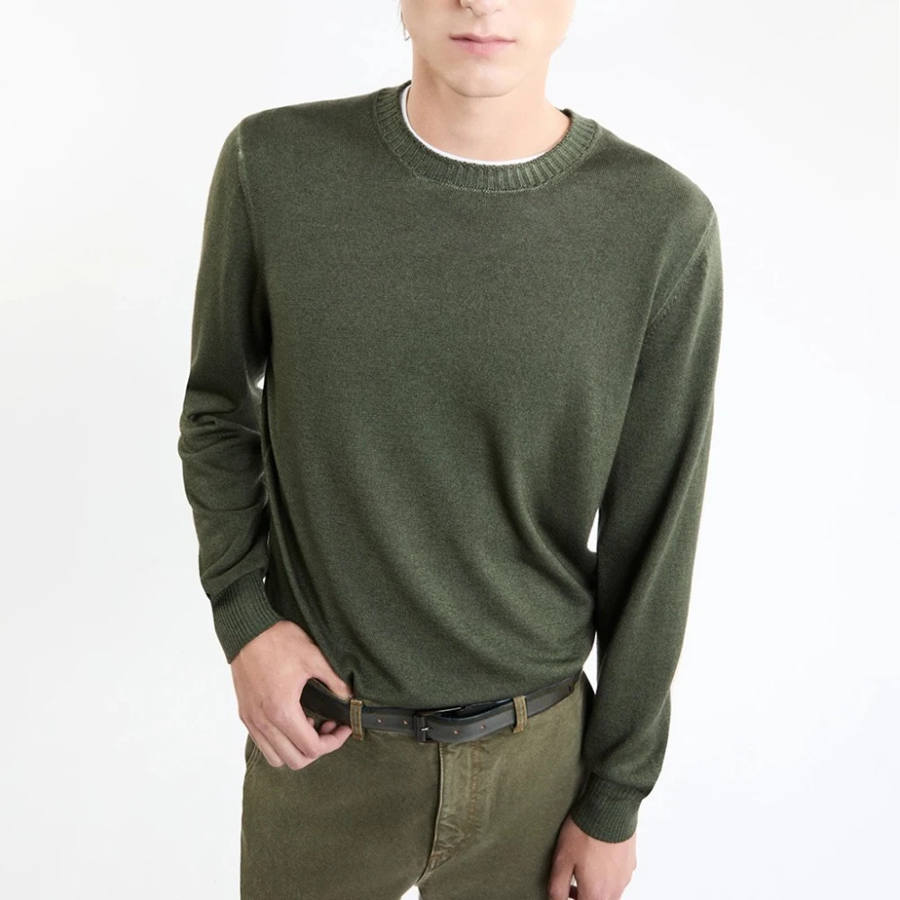 Fay Groene Wollen Trui Green Heren