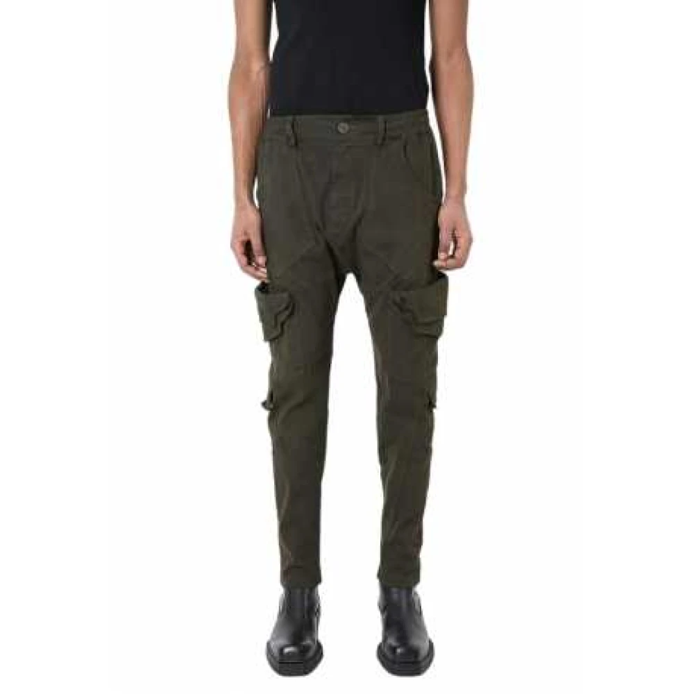 La Haine Inside Us Khaki Stretch Katoenen Cargo Broek Lm192 Green Heren